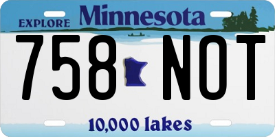 MN license plate 758NOT