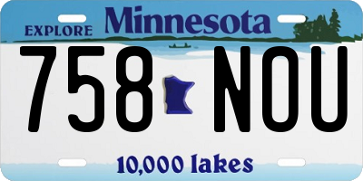 MN license plate 758NOU