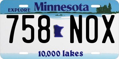MN license plate 758NOX