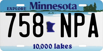 MN license plate 758NPA