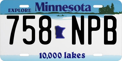MN license plate 758NPB