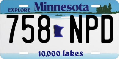 MN license plate 758NPD