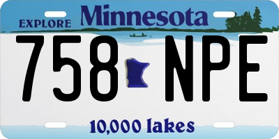 MN license plate 758NPE