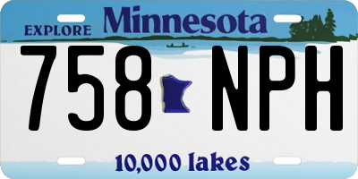MN license plate 758NPH