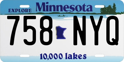 MN license plate 758NYQ