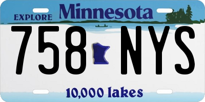 MN license plate 758NYS