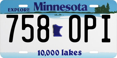 MN license plate 758OPI