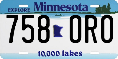 MN license plate 758ORO