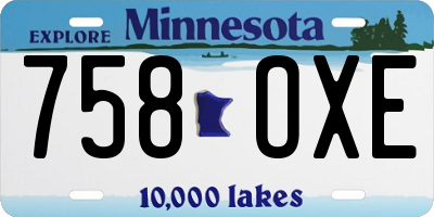 MN license plate 758OXE
