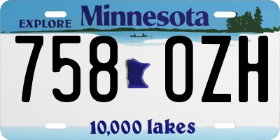 MN license plate 758OZH