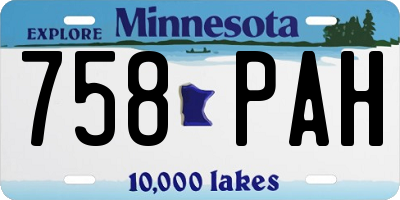 MN license plate 758PAH