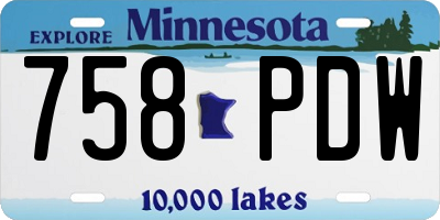 MN license plate 758PDW