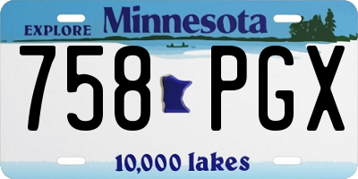 MN license plate 758PGX
