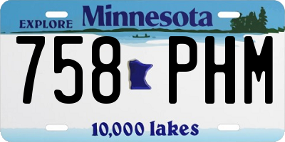 MN license plate 758PHM