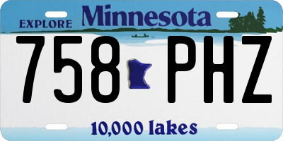 MN license plate 758PHZ