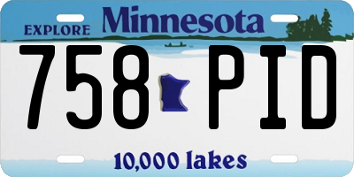 MN license plate 758PID