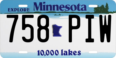 MN license plate 758PIW