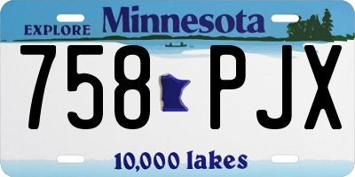 MN license plate 758PJX