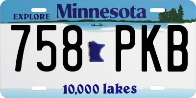 MN license plate 758PKB