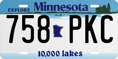 MN license plate 758PKC