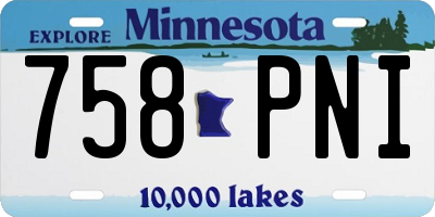 MN license plate 758PNI