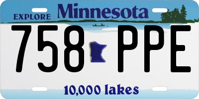 MN license plate 758PPE