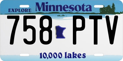 MN license plate 758PTV