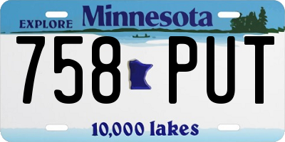 MN license plate 758PUT