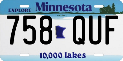 MN license plate 758QUF