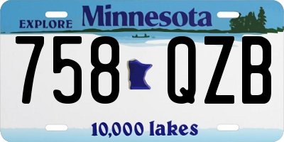 MN license plate 758QZB