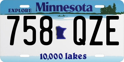 MN license plate 758QZE