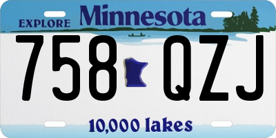 MN license plate 758QZJ
