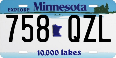 MN license plate 758QZL