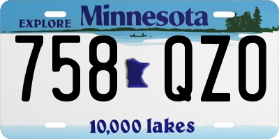 MN license plate 758QZO