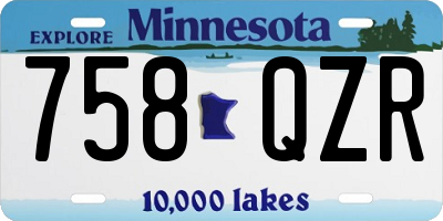 MN license plate 758QZR