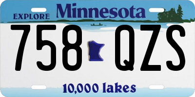 MN license plate 758QZS