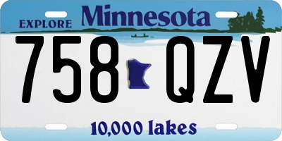 MN license plate 758QZV