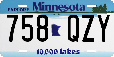 MN license plate 758QZY