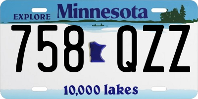MN license plate 758QZZ