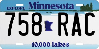 MN license plate 758RAC