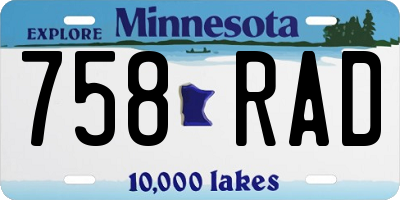 MN license plate 758RAD