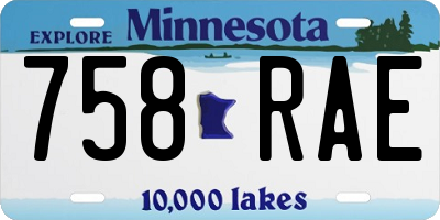 MN license plate 758RAE