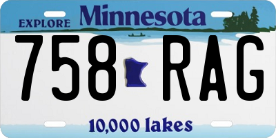 MN license plate 758RAG
