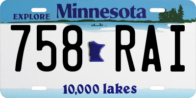 MN license plate 758RAI