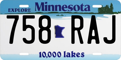 MN license plate 758RAJ