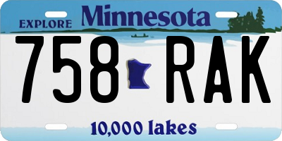 MN license plate 758RAK