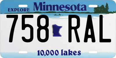MN license plate 758RAL