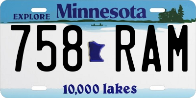 MN license plate 758RAM