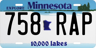 MN license plate 758RAP