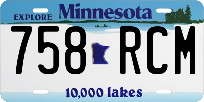 MN license plate 758RCM